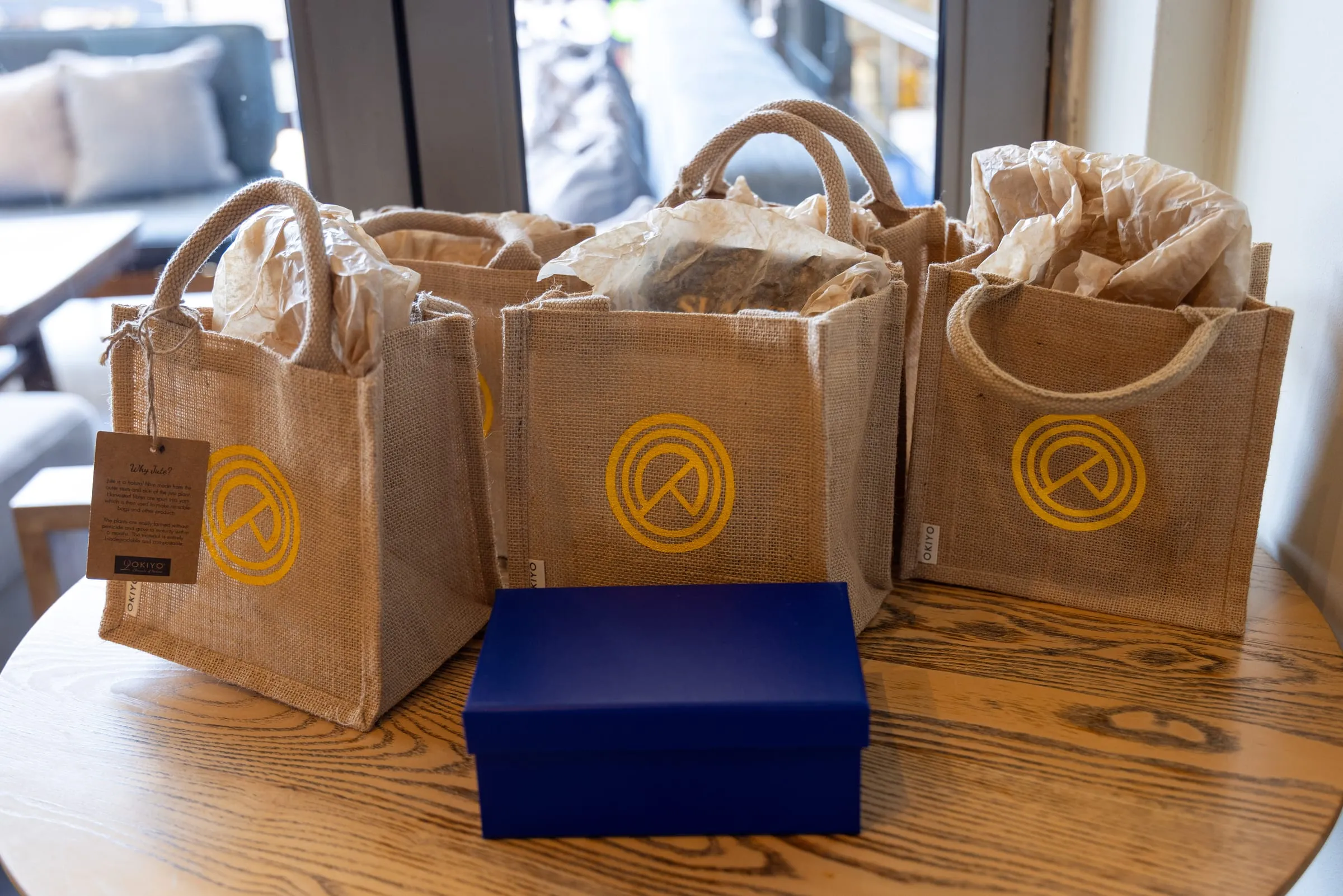 Gift bags waiting for each guest