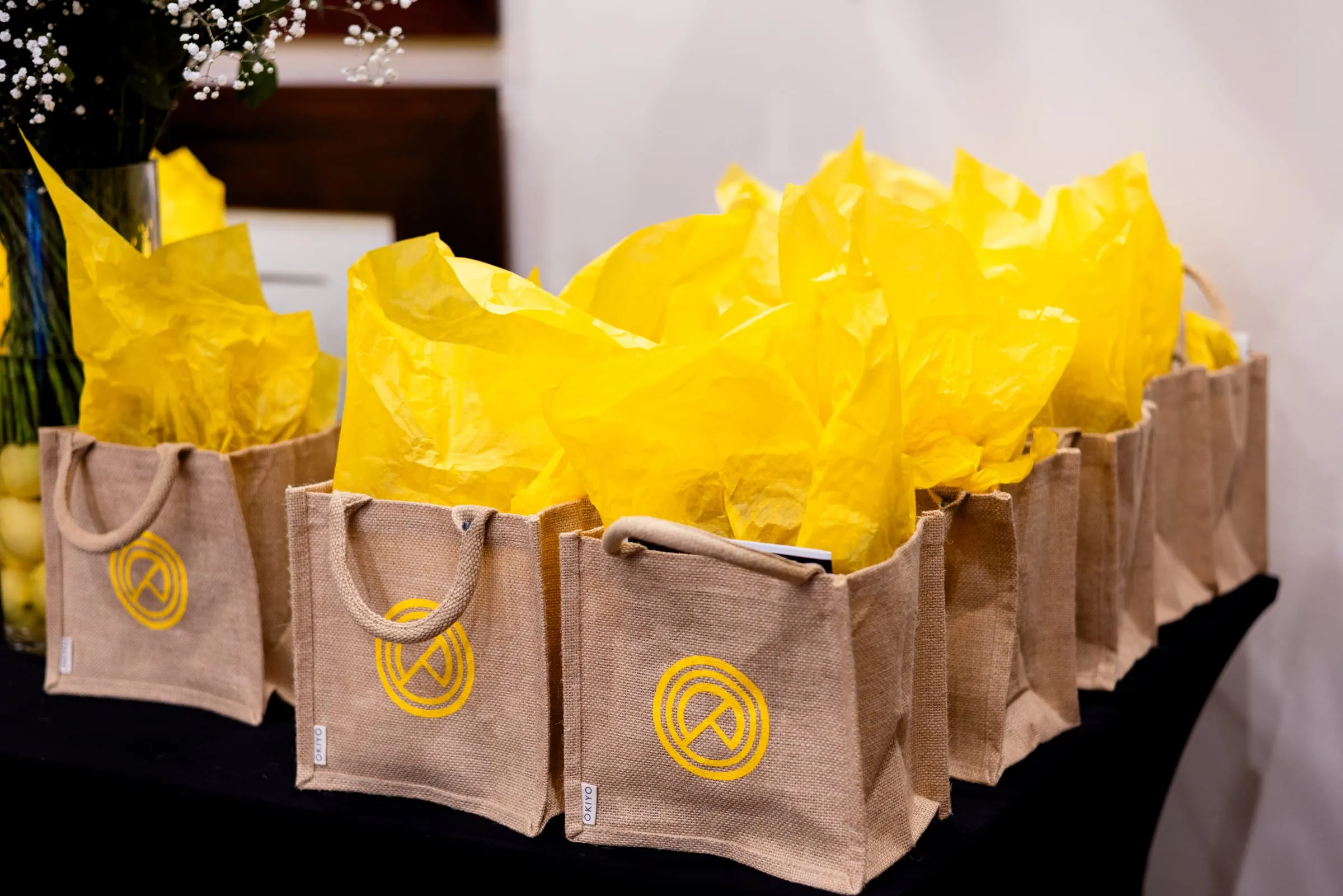 Gift bags waiting for guests